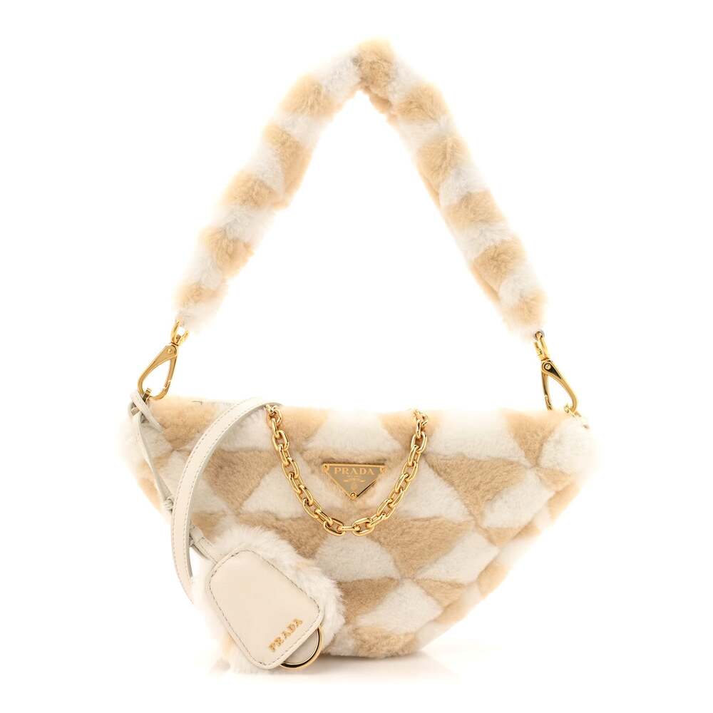 Prada Shearling Symbole Mini Triangle #293413P99B